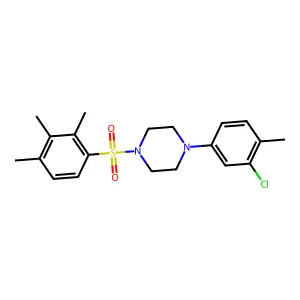 1-(3-chloro-4-methylphenyl)-4-(2,3,4-trimethylbenzenesulfonyl)piperazine structure