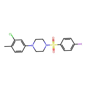 1-(3-chloro-4-methylphenyl)-4-(4-iodobenzenesulfonyl)piperazine structure