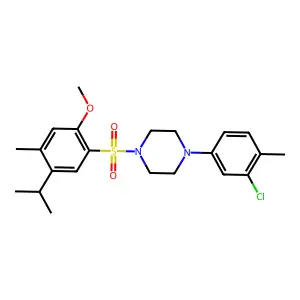 1-(3-chloro-4-methylphenyl)-4-[2-methoxy-4-methyl-5-(propan-2-yl)benzenesulfonyl]piperazine structure