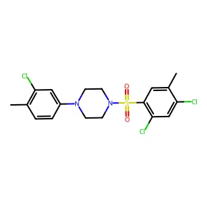 1-(3-chloro-4-methylphenyl)-4-(2,4-dichloro-5-methylbenzenesulfonyl)piperazine structure