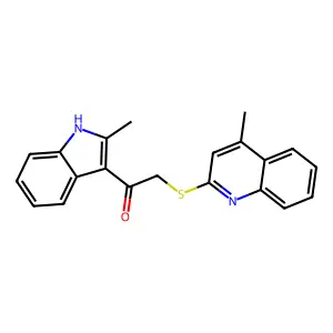 1-(2-methyl-1H-indol-3-yl)-2-[(4-methylquinolin-2-yl)sulfanyl]ethanone structure