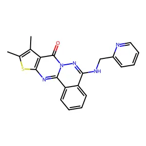13,14-dimethyl-8-(pyridin-2-ylmethylamino)-15-thia-9,10,17-triazatetracyclo[8.7.0.02,7.012,16]heptadeca-1(17),2,4,6,8,12(16),13-heptaen-11-one structure