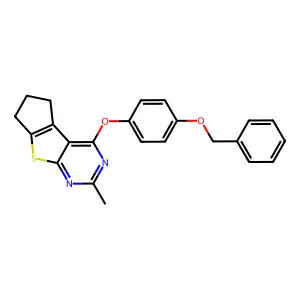 12-[4-(benzyloxy)phenoxy]-10-methyl-7-thia-9,11-diazatricyclo[6.4.0.0^{2,6}]dodeca-1(8),2(6),9,11-tetraene structure