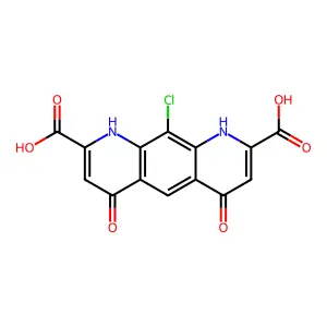 10-chloro-4,6-dioxo-1,9-dihydropyrido[3,2-g]quinoline-2,8-dicarboxylic acid structure