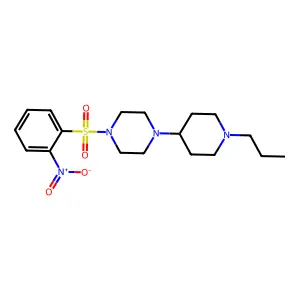 1-(2-nitrophenyl)sulfonyl-4-(1-propylpiperidin-4-yl)piperazine structure
