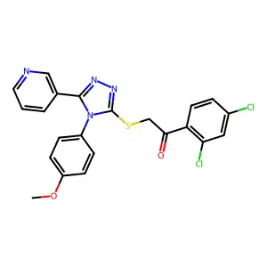 1-(2,4-dichlorophenyl)-2-[[4-(4-methoxyphenyl)-5-pyridin-3-yl-1,2,4-triazol-3-yl]sulfanyl]ethanone structure
