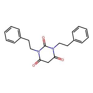 1,3-bis(2-phenylethyl)pyrimidine-2,4,6(1H,3H,5H)-trione structure