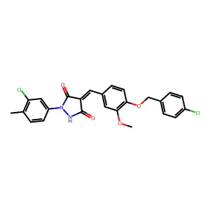1-(3-Chloro-4-methylphenyl)-4-(4-((4-chlorobenzyl)oxy)-3-methoxybenzylidene)pyrazolidine-3,5-dione structure