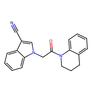 1-[2-(3,4-dihydro-2H-quinolin-1-yl)-2-oxoethyl]indole-3-carbonitrile structure