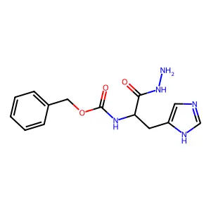 benzyl N-[(2S)-1-hydrazinyl-3-(1H-imidazol-5-yl)-1-oxopropan-2-yl]carbamate structure