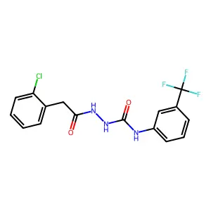 1-[[2-(2-chlorophenyl)acetyl]amino]-3-[3-(trifluoromethyl)phenyl]urea structure