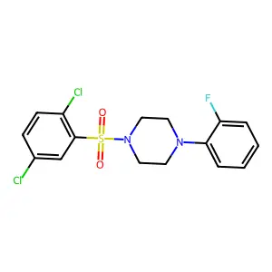 1-(2,5-dichlorophenyl)sulfonyl-4-(2-fluorophenyl)piperazine structure