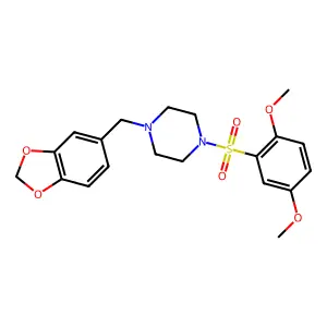 1-(1,3-benzodioxol-5-ylmethyl)-4-(2,5-dimethoxyphenyl)sulfonylpiperazine structure