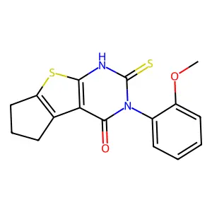 11-(2-methoxyphenyl)-10-sulfanylidene-7-thia-9,11-diazatricyclo[6.4.0.02,6]dodeca-1(8),2(6)-dien-12-one structure