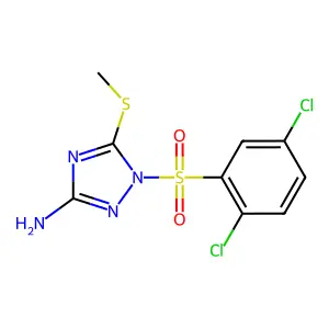1-(2,5-dichlorophenyl)sulfonyl-5-methylsulfanyl-1,2,4-triazol-3-amine structure