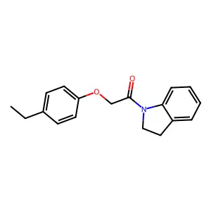 1-(2,3-dihydroindol-1-yl)-2-(4-ethylphenoxy)ethanone structure