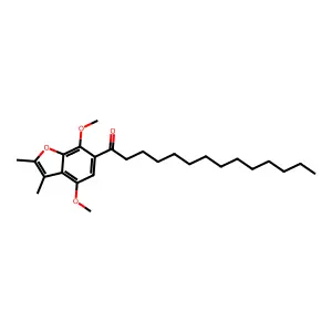 4,7-Dimethoxy-2,3-dimethyl-6-tetradecanoylbenzofuran structure