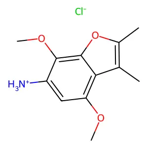 (4,7-dimethoxy-2,3-dimethyl-1-benzofuran-6-yl)azanium chloride structure