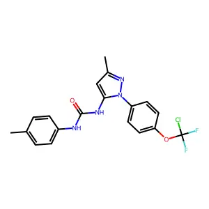 1-[2-[4-[chloro(difluoro)methoxy]phenyl]-5-methylpyrazol-3-yl]-3-(4-methylphenyl)urea structure
