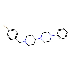 1-[1-[(4-bromophenyl)methyl]piperidin-4-yl]-4-phenylpiperazine structure