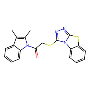 1-(2,3-dimethyl-1H-indol-1-yl)-2-([1,2,4]triazolo[3,4-b][1,3]benzothiazol-3-ylsulfanyl)ethanone structure