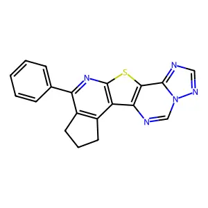 10-phenyl-8,9-dihydro-7H-cyclopenta[4',5']pyrido[3',2':4,5]thieno[2,3-e][1,2,4]triazolo[1,5-c]pyrimidine structure