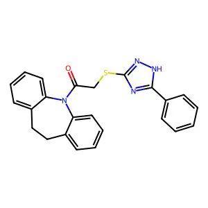 1-(10,11-dihydro-5H-dibenzo[b,f]azepin-5-yl)-2-[(5-phenyl-4H-1,2,4-triazol-3-yl)sulfanyl]ethanone structure