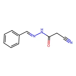 Acetic acid, 2-cyano-, 2-(phenylmethylene)hydrazide structure