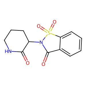 1,1-dioxo-2-(2-oxopiperidin-3-yl)-1,2-benzothiazol-3-one structure