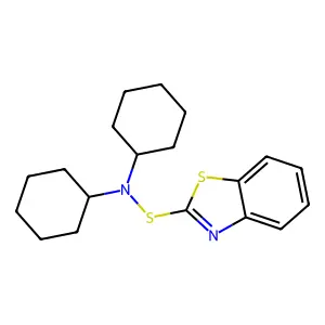 N-(1,3-benzothiazol-2-ylsulfanyl)-N-cyclohexylcyclohexanamine structure
