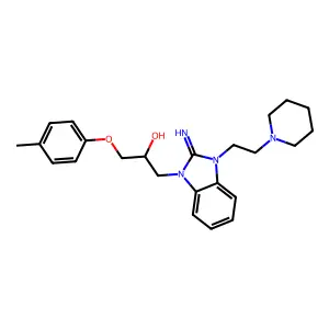1-{2-imino-3-[2-(piperidin-1-yl)ethyl]-2,3-dihydro-1H-benzimidazol-1-yl}-3-(4-methylphenoxy)propan-2-ol structure