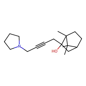 1,7,7-trimethyl-2-(4-pyrrolidin-1-ylbut-2-ynyl)bicyclo[2.2.1]heptan-2-ol structure