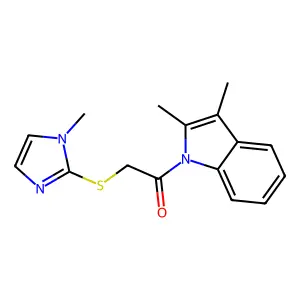 1-(2,3-dimethyl-1H-indol-1-yl)-2-[(1-methyl-1H-imidazol-2-yl)sulfanyl]ethanone structure