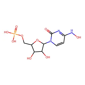 [(2R,3S,4R,5R)-3,4-dihydroxy-5-[4-(hydroxyamino)-2-oxopyrimidin-1-yl]oxolan-2-yl]methyl dihydrogen phosphate structure