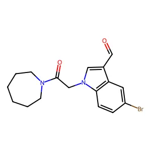 1-[2-(azepan-1-yl)-2-oxoethyl]-5-bromoindole-3-carbaldehyde structure