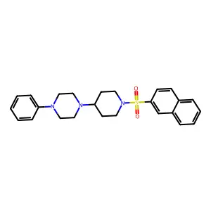 1-(1-naphthalen-2-ylsulfonylpiperidin-4-yl)-4-phenylpiperazine structure
