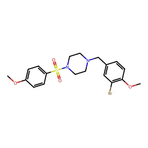 1-(3-bromo-4-methoxybenzyl)-4-[(4-methoxyphenyl)sulfonyl]piperazine structure