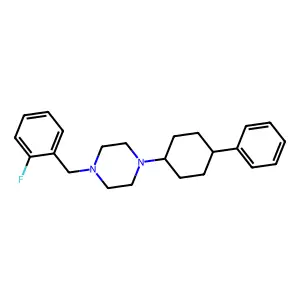 1-[(2-fluorophenyl)methyl]-4-(4-phenylcyclohexyl)piperazine structure