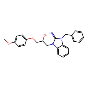 1-(3-benzyl-2-iminobenzimidazol-1-yl)-3-(4-methoxyphenoxy)propan-2-ol structure