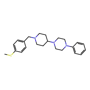 1-[1-[(4-methylsulfanylphenyl)methyl]piperidin-4-yl]-4-phenylpiperazine structure