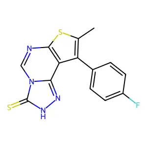 12-(4-fluorophenyl)-11-methyl-10-thia-3,4,6,8-tetrazatricyclo[7.3.0.02,6]dodeca-1(9),2,7,11-tetraene-5-thione structure