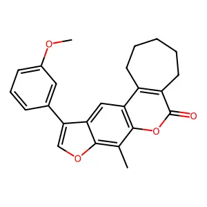 11-(3-methoxyphenyl)-8-methyl-2,3,4,5-tetrahydrocyclohepta[c]furo[3,2-g]chromen-6(1H)-one structure