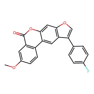 10-(4-fluorophenyl)-3-methoxy-5H-benzo[c]furo[3,2-g]chromen-5-one structure