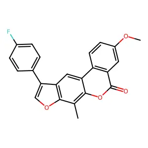 10-(4-fluorophenyl)-3-methoxy-7-methyl-5H-benzo[c]furo[3,2-g]chromen-5-one structure