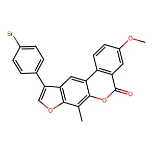 10-(4-bromophenyl)-3-methoxy-7-methyl-5H-benzo[c]furo[3,2-g]chromen-5-one structure