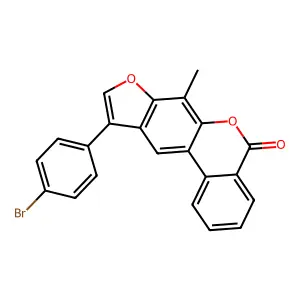 10-(4-bromophenyl)-7-methyl-5H-benzo[c]furo[3,2-g]chromen-5-one structure