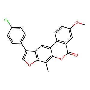 10-(4-chlorophenyl)-3-methoxy-7-methyl-5H-benzo[c]furo[3,2-g]chromen-5-one structure