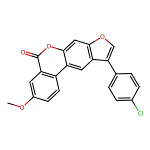 10-(4-chlorophenyl)-3-methoxy-5H-benzo[c]furo[3,2-g]chromen-5-one structure