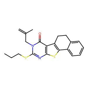 13-(2-methylprop-2-enyl)-14-propylsulfanyl-17-thia-13,15-diazatetracyclo[8.7.0.02,7.011,16]heptadeca-1(10),2,4,6,11(16),14-hexaen-12-one structure
