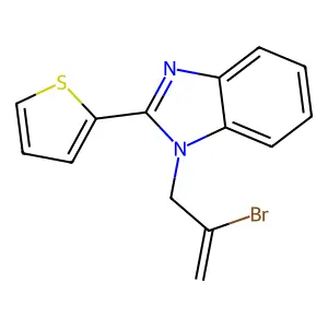 1-(2-bromoprop-2-enyl)-2-thiophen-2-ylbenzimidazole structure